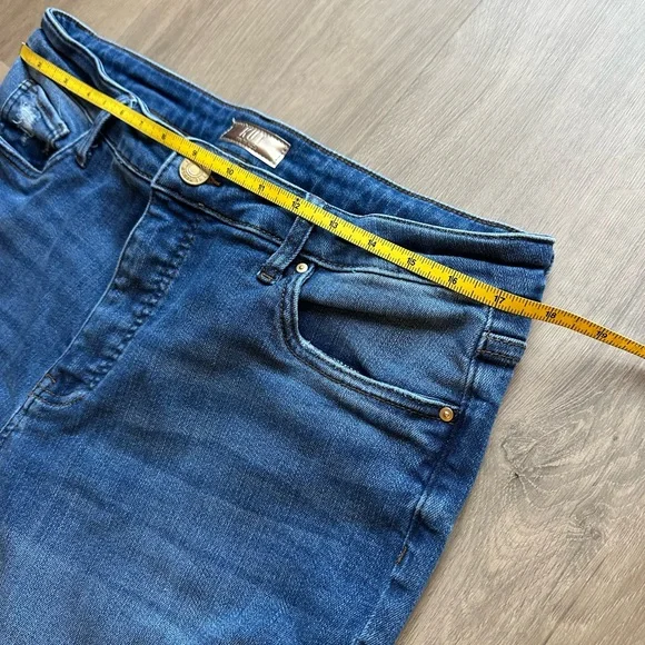 Kut from the Kloth High Rise Kelsey Ankle Flare Dark Blue Jeans - Size 14 - Picture 6 of 7